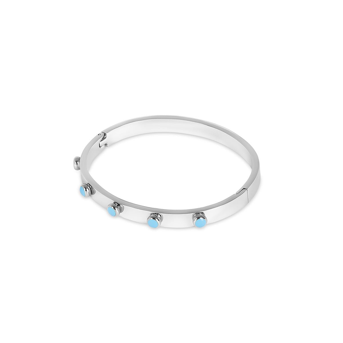 Aqua Stone Bangle — Silver