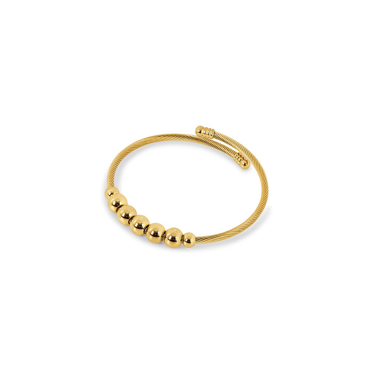 Anti-stress Adjustable Sphere Bangle — 18k Gold