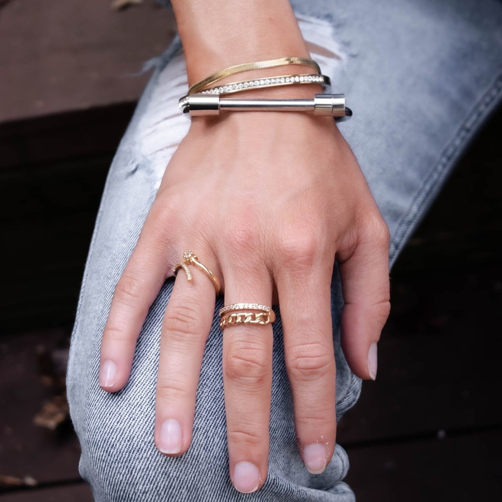 Manguito Parafuso Bangle — Silver