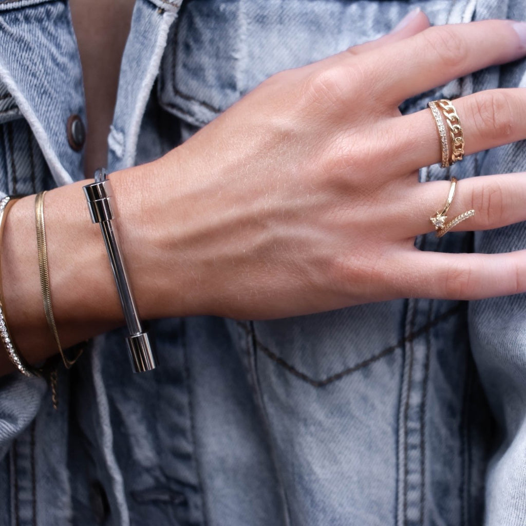 Manguito Parafuso Bangle — Silver