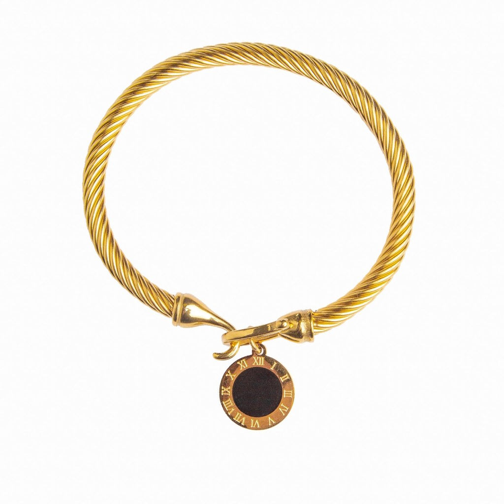 Onyx Bangle — 18k Gold