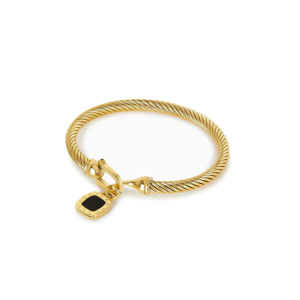 Onyx Square Bangle — 18k Gold