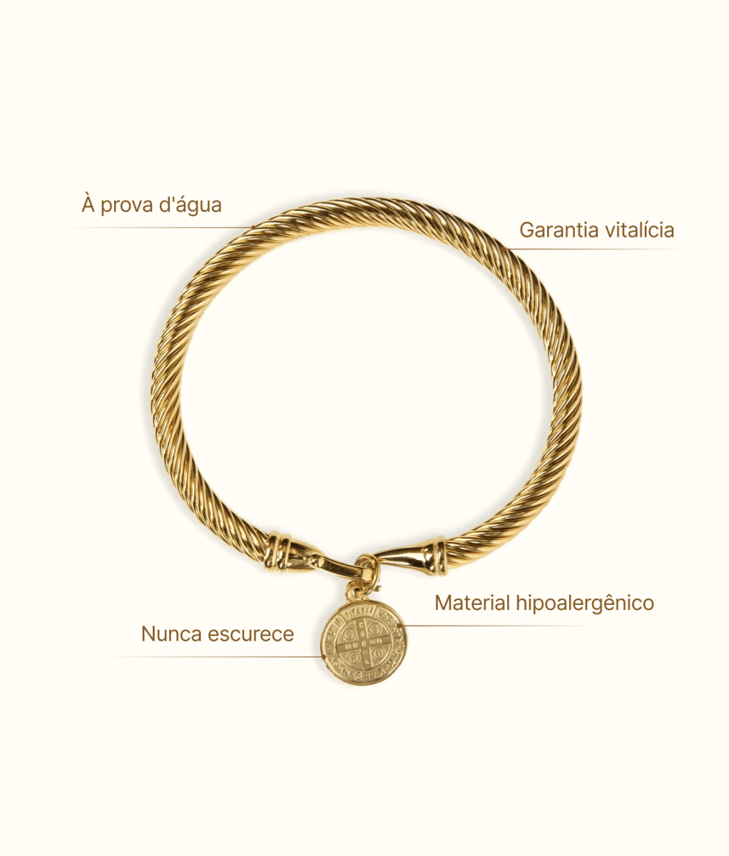 Saint Benedict Bangle — 18k Gold