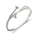 Nail Crystal Bangle — Silver