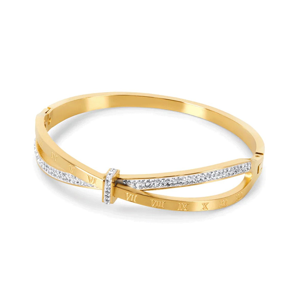 Roman Crystal Bangle — 18k Gold