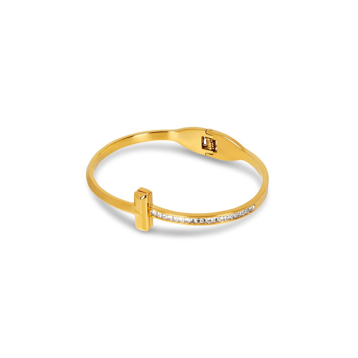 T-Bar Elegance Bangle — 18k Gold