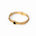Triple Onyx Bangle — 18k Gold