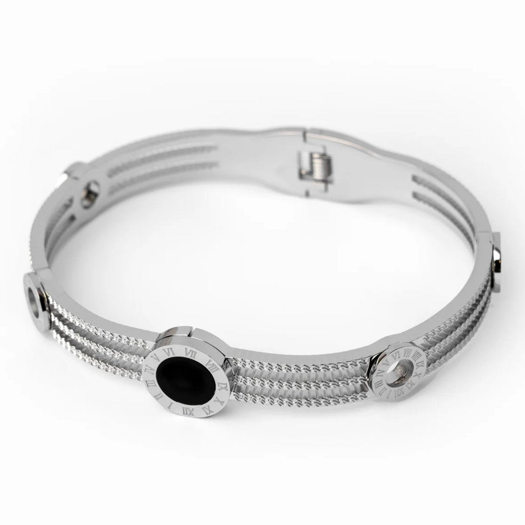 Triple Onyx Bangle — 18k Gold