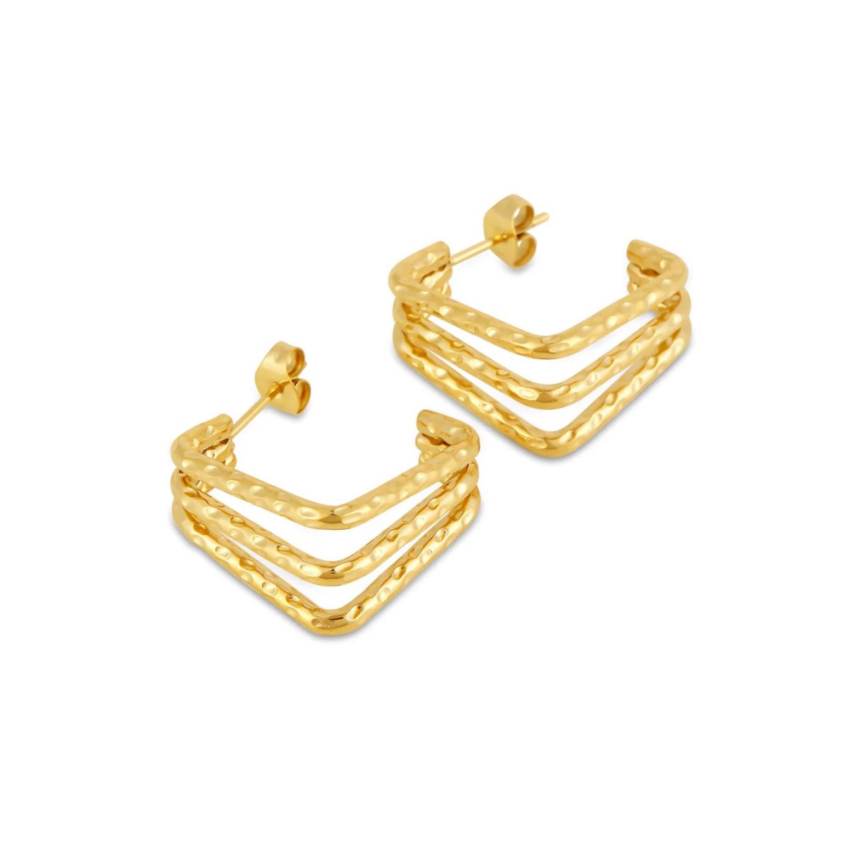 Amelie Trio Divisões Earrings — 18k Gold