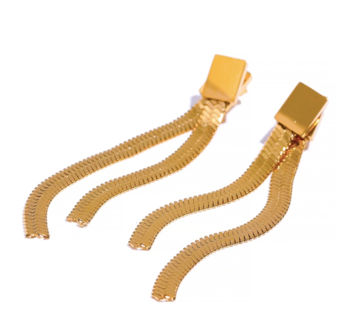 Catarina Chain Metal Earrings — 18k Gold
