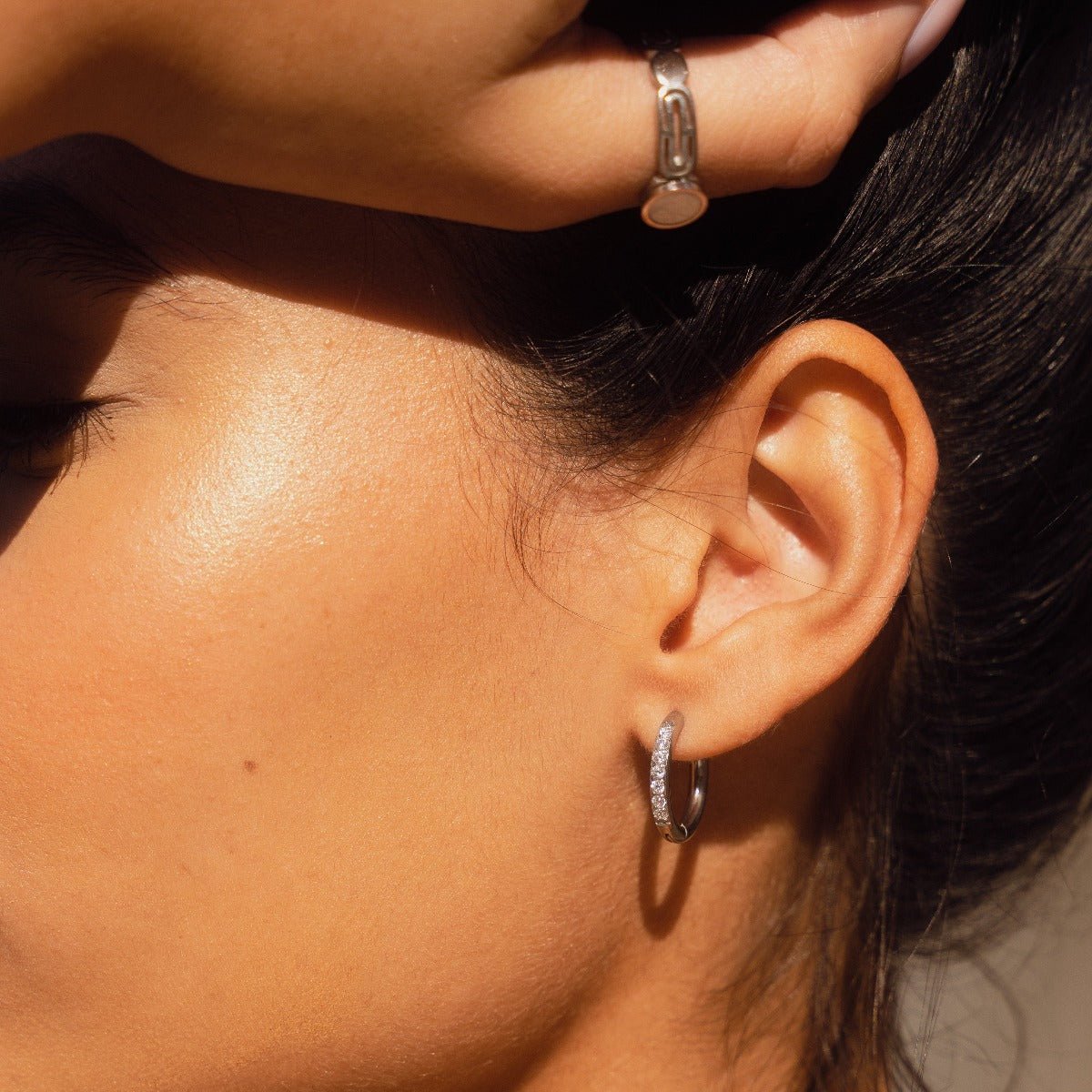 Hoop Arielle Earrings — Silver