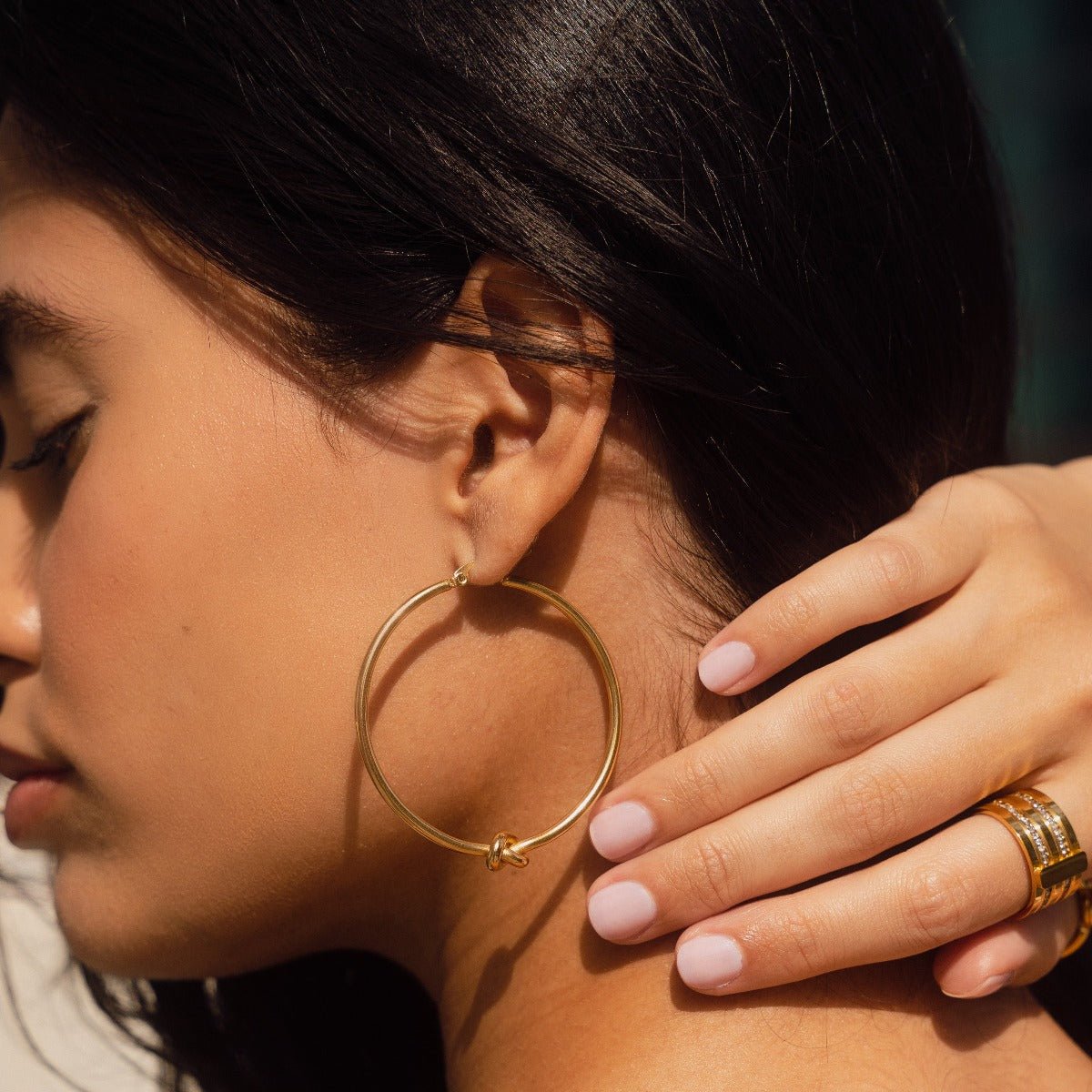 Hoop Knot Central Earrings — 18k Gold