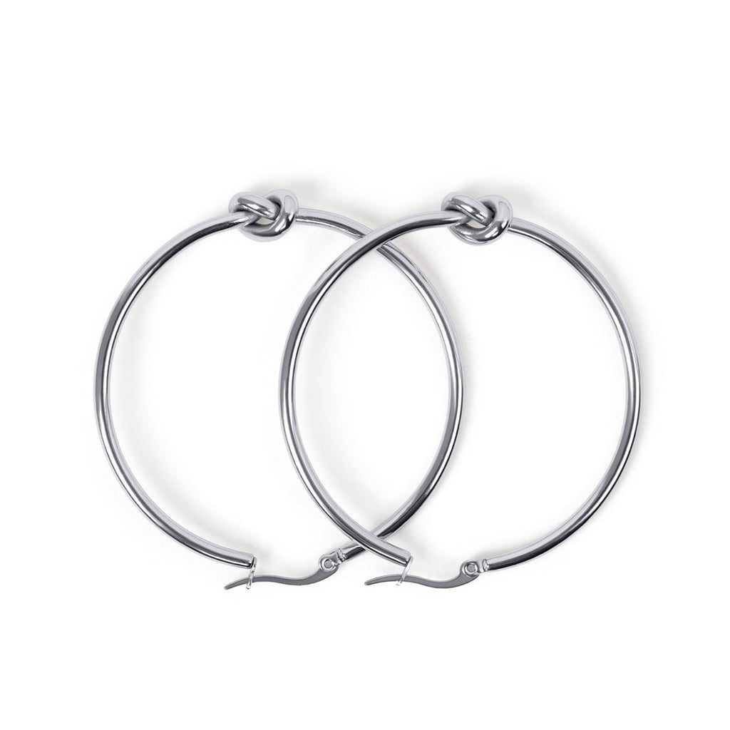 Hoop Knot Central Earrings — Silver