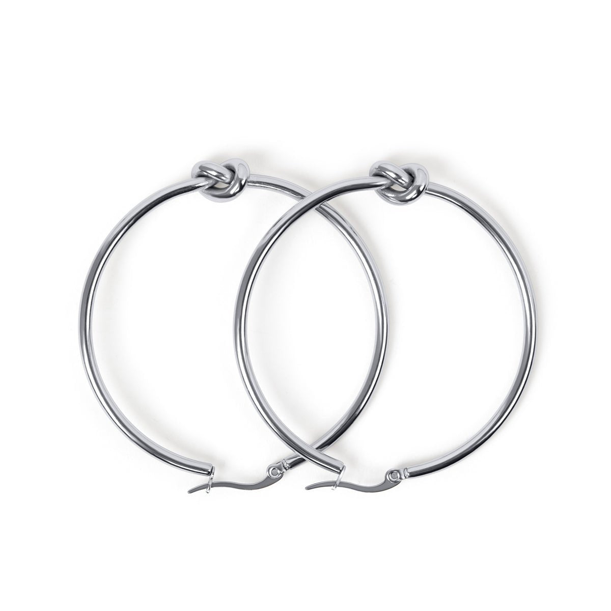 Hoop Knot Central Earrings — Silver
