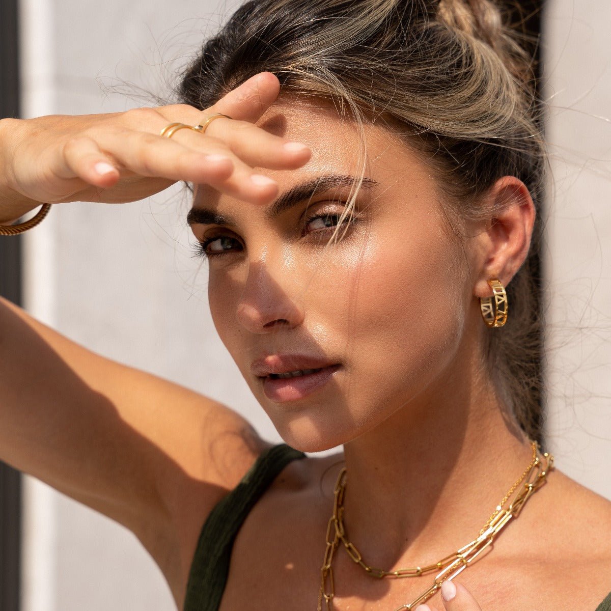 Hoop Numeral Earrings — 18k Gold