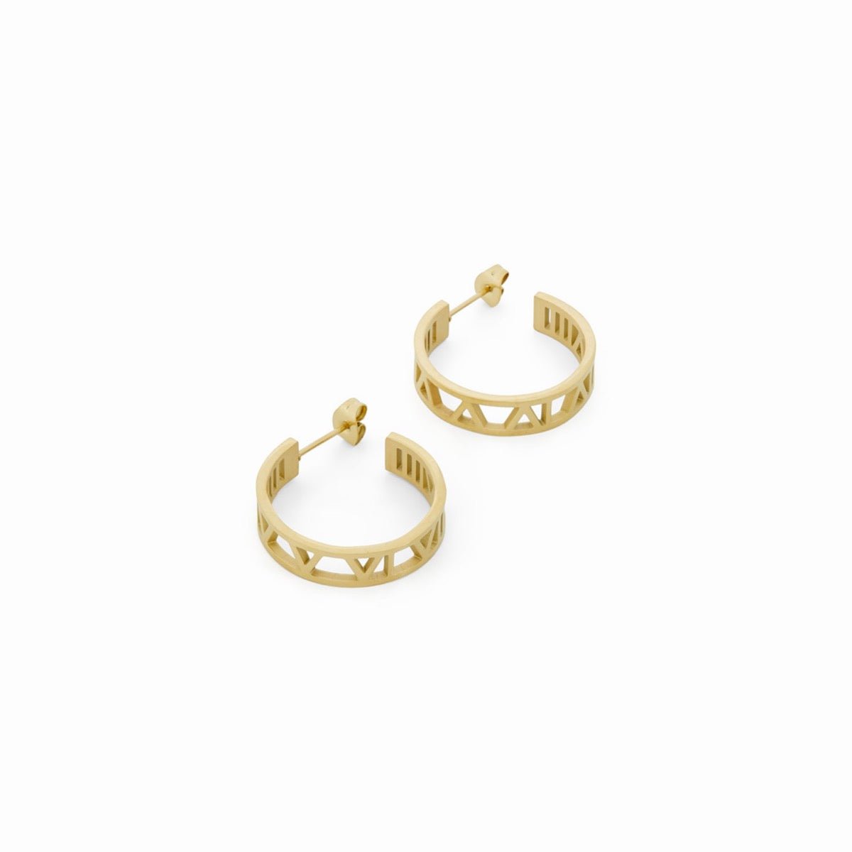Hoop Numeral Earrings — 18k Gold