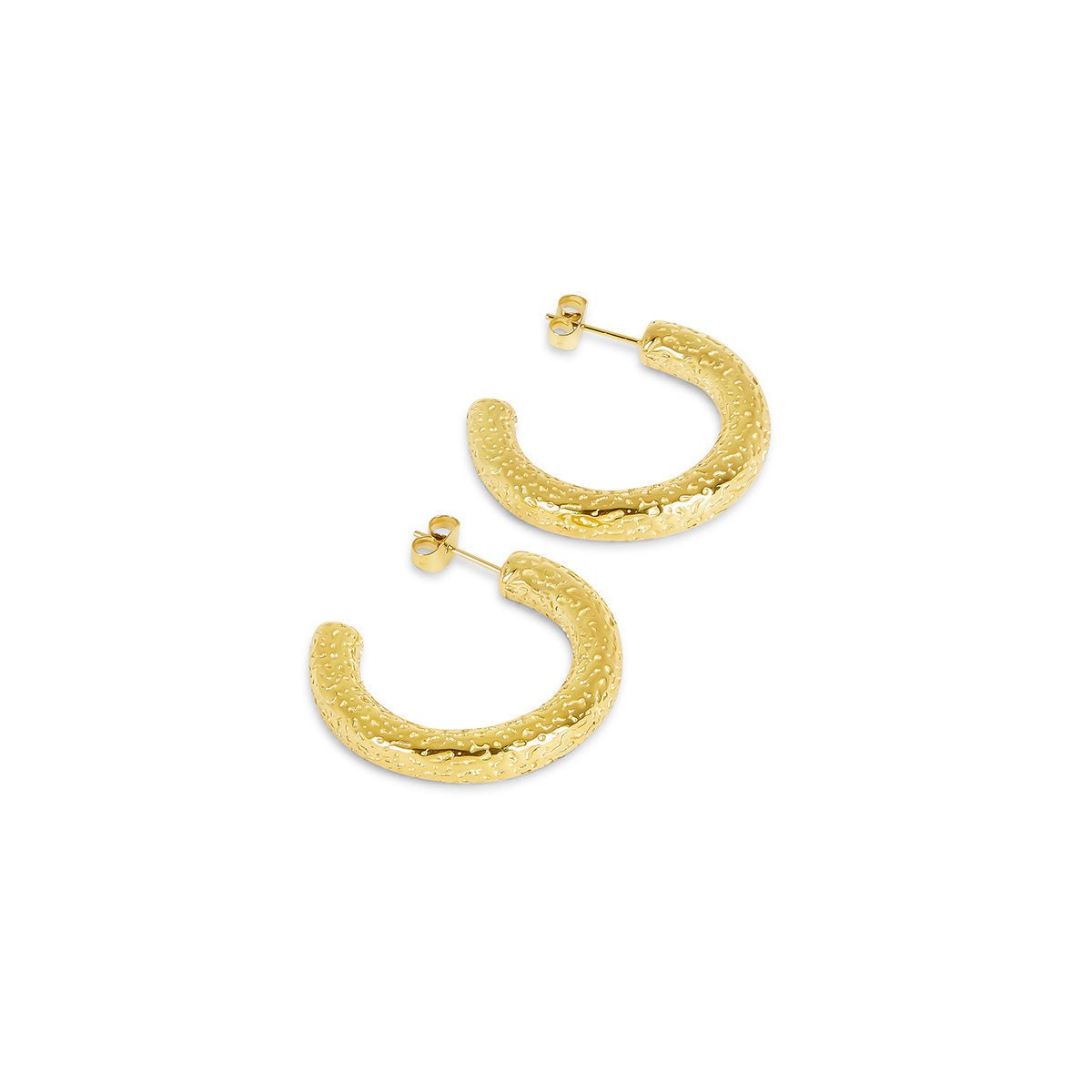 Hoop Textura Earrings — 18k Gold