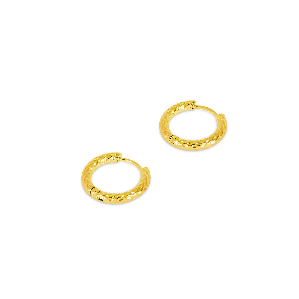 Hoop Texturizado Earrings — 18k Gold