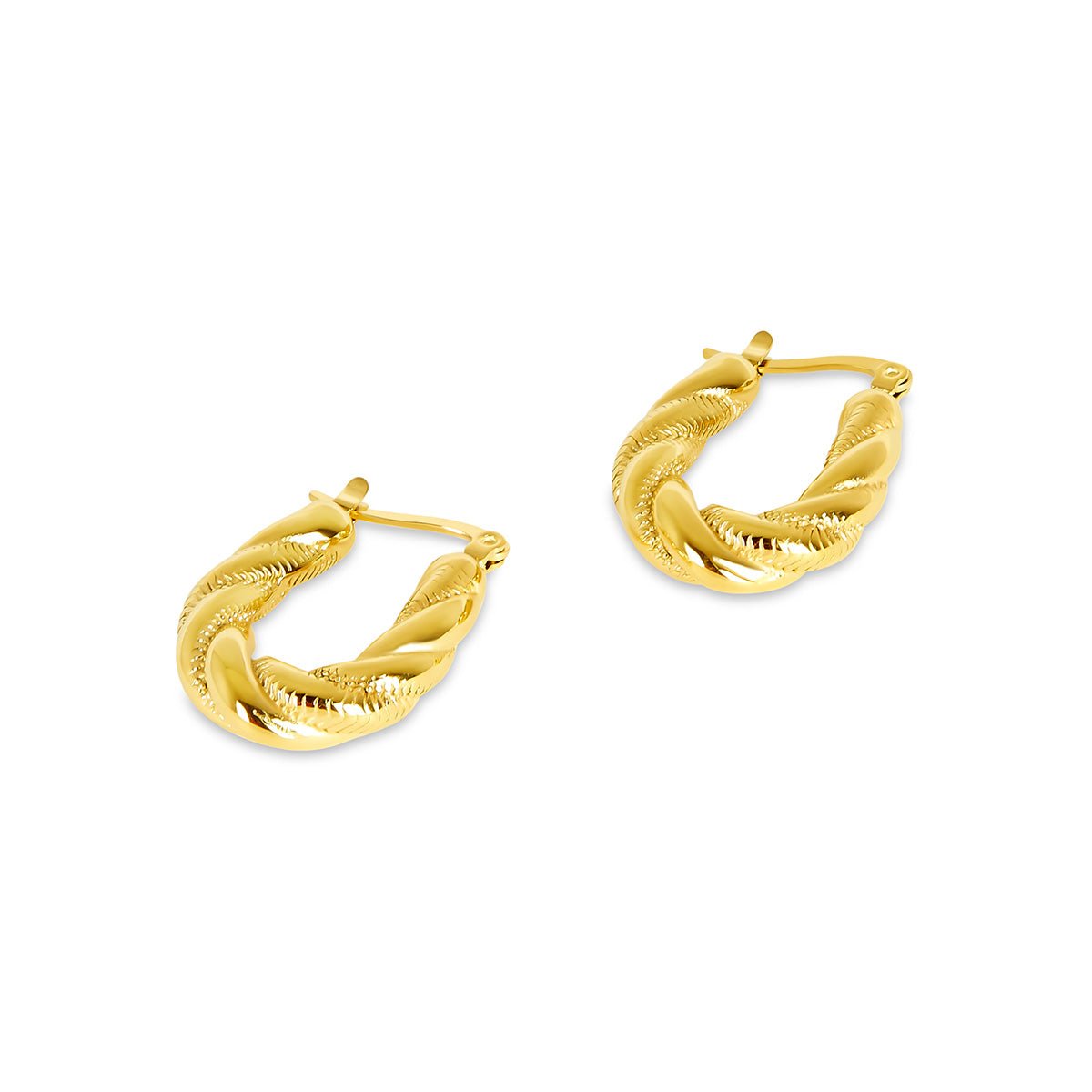 Hoop Twisted Earrings — 18k Gold