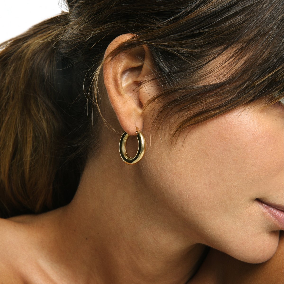 Hoop Tubo Lele M Earrings — 18k Gold