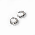 Hoop Croissant Earrings — Silver