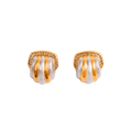 Dome Crystal Earrings — Mixed Gold & Silver