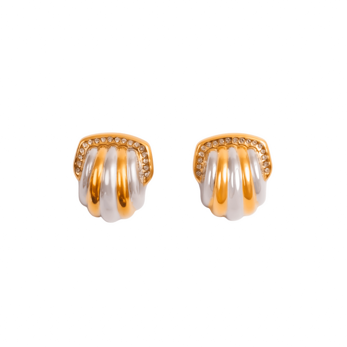 Dome Cristal with Mix Banhos Gold & Earrings — Silver