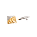 Dual Square Earrings — Mixed Gold & Silver