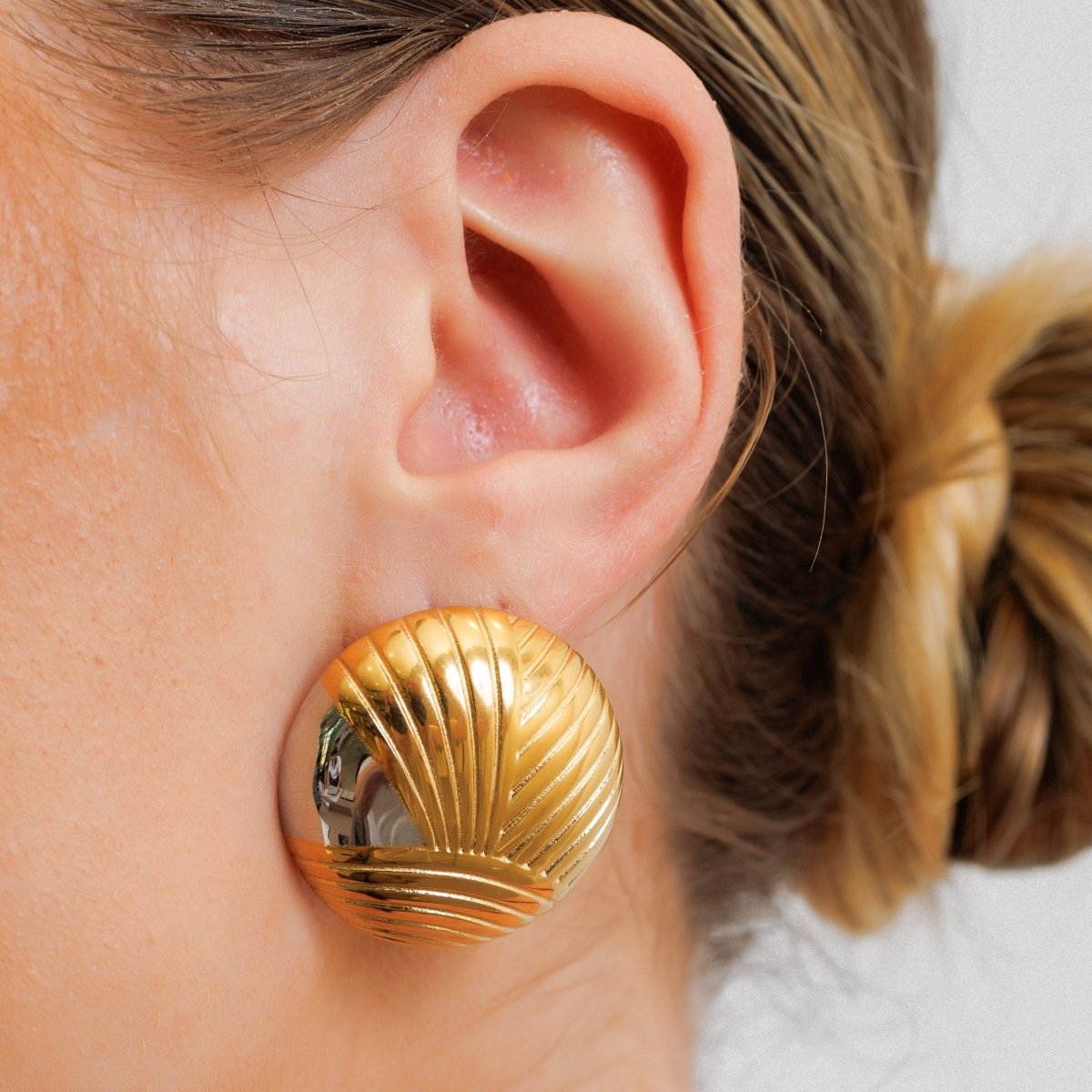 Sphere Texturizada with Mix Banhos Gold & Earrings — Silver