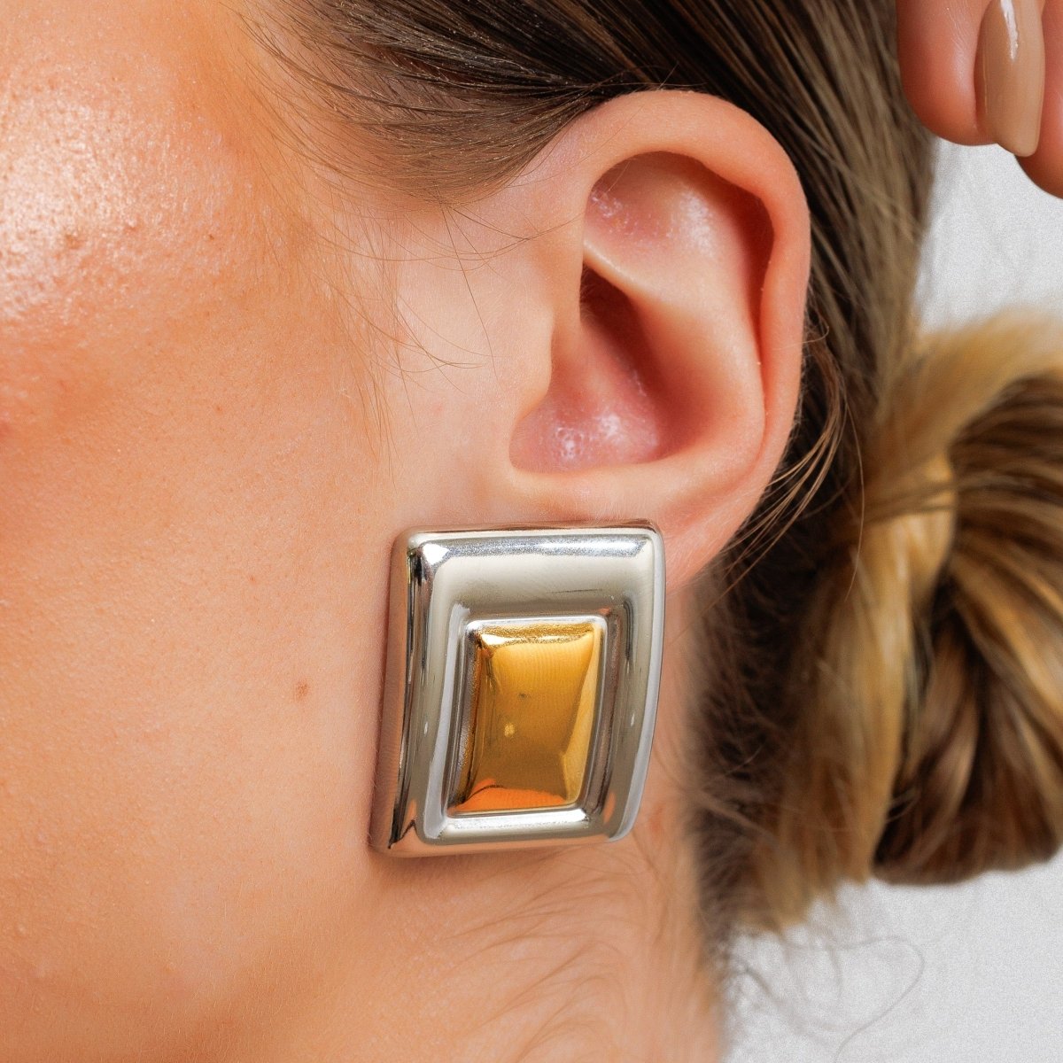Geométrico with Mix Banhos Gold & Earrings — Silver