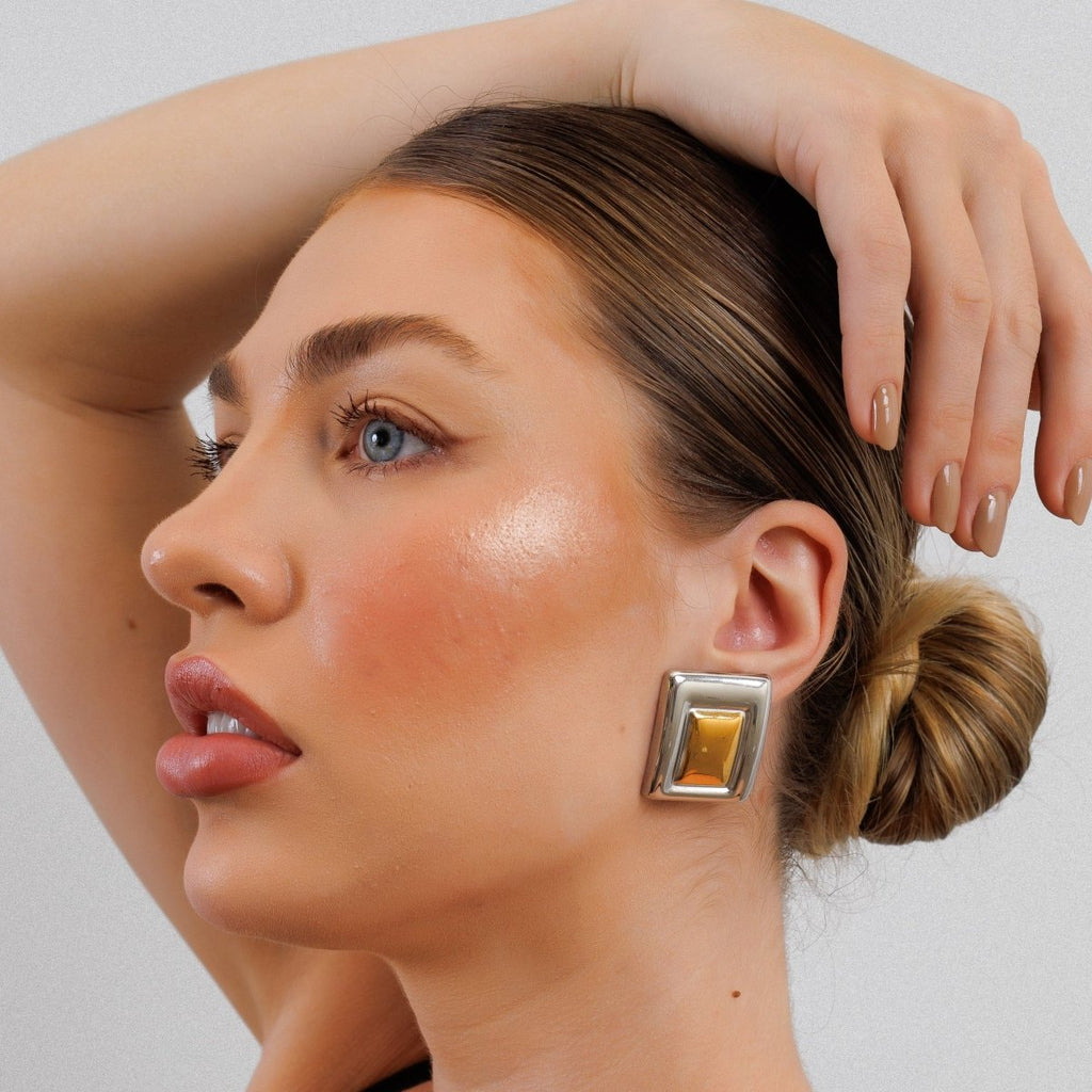 Geometric Earrings — Mixed Gold & Silver