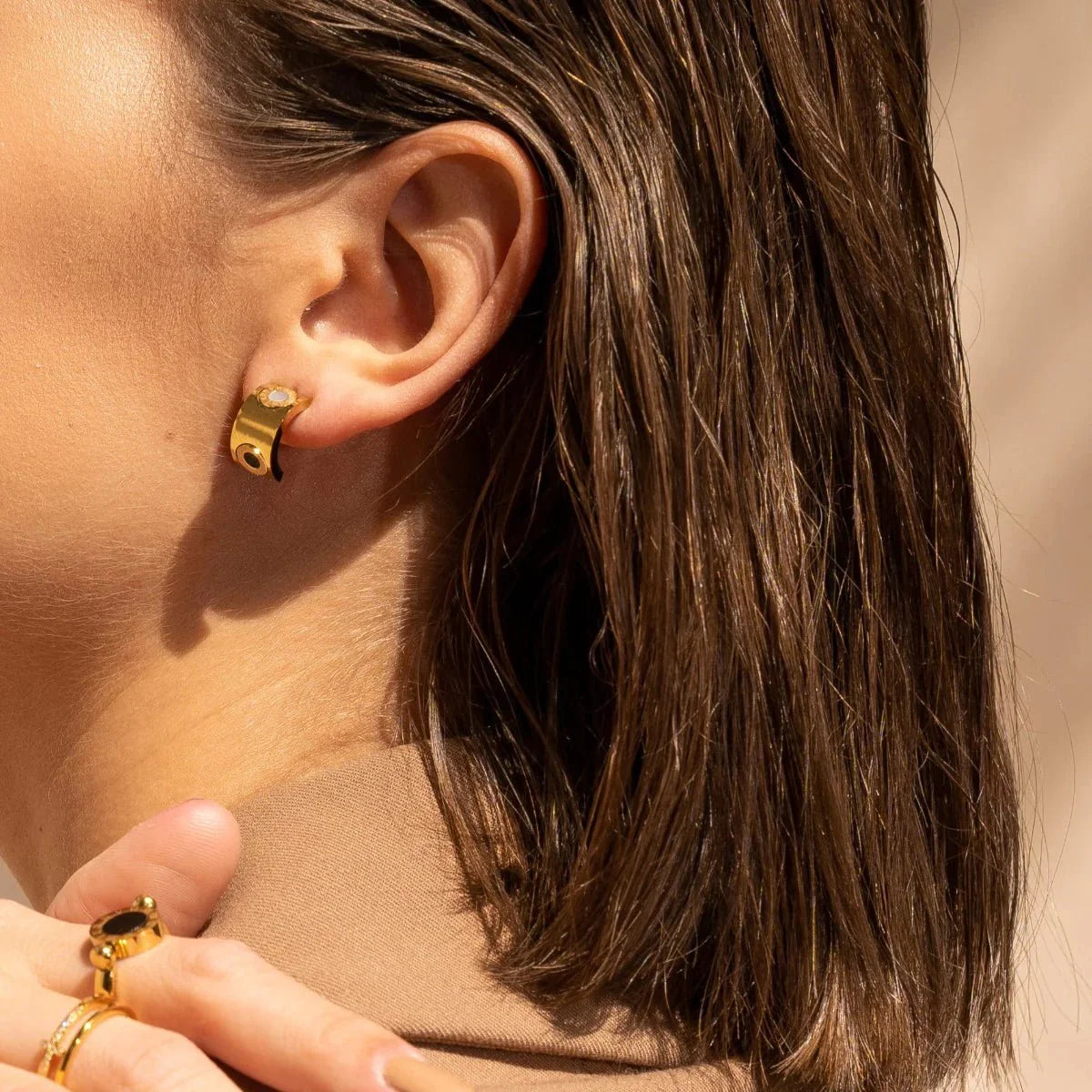 Spinner Numeral Roman Earrings — 18k Gold