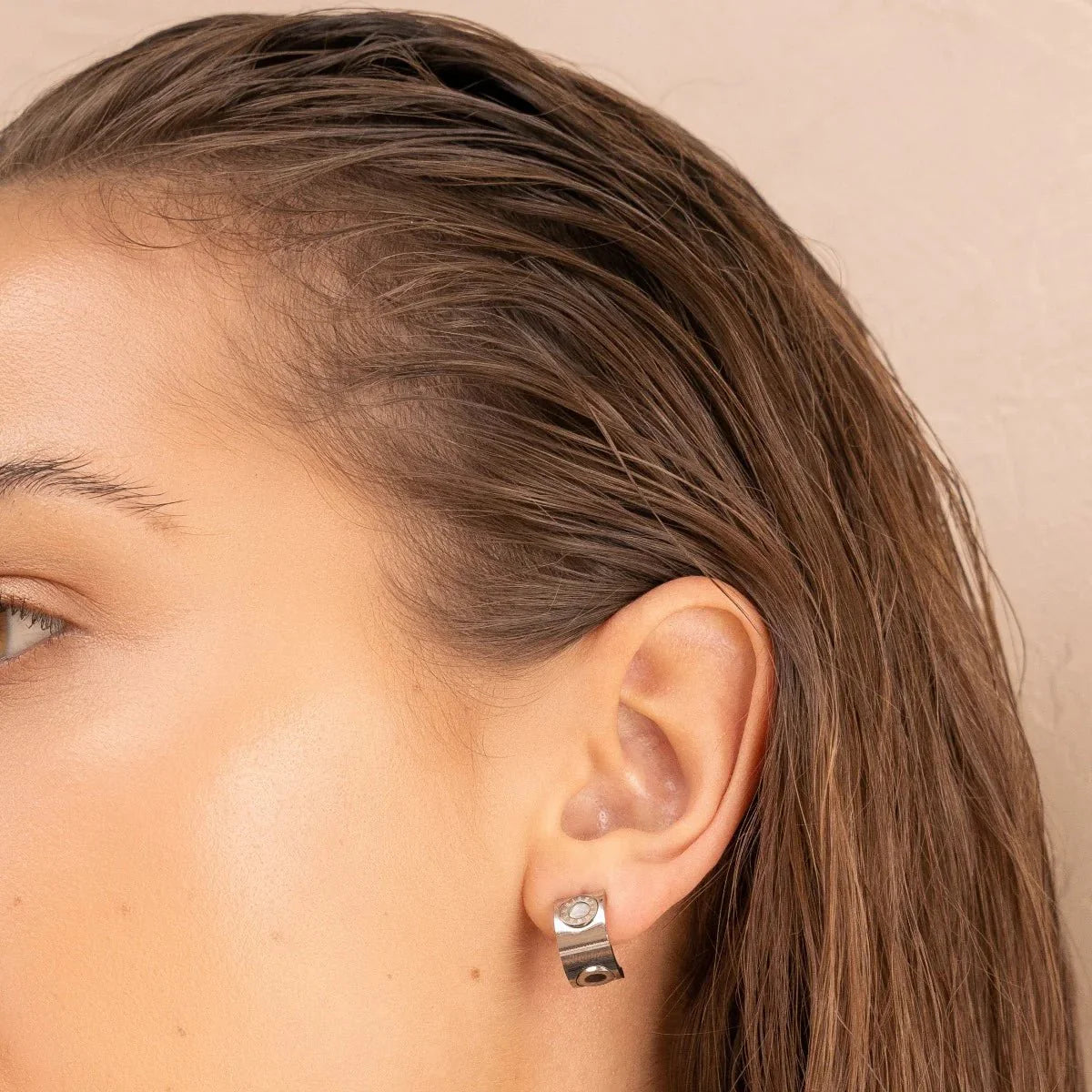 Spinner Numeral Roman Earrings — Silver