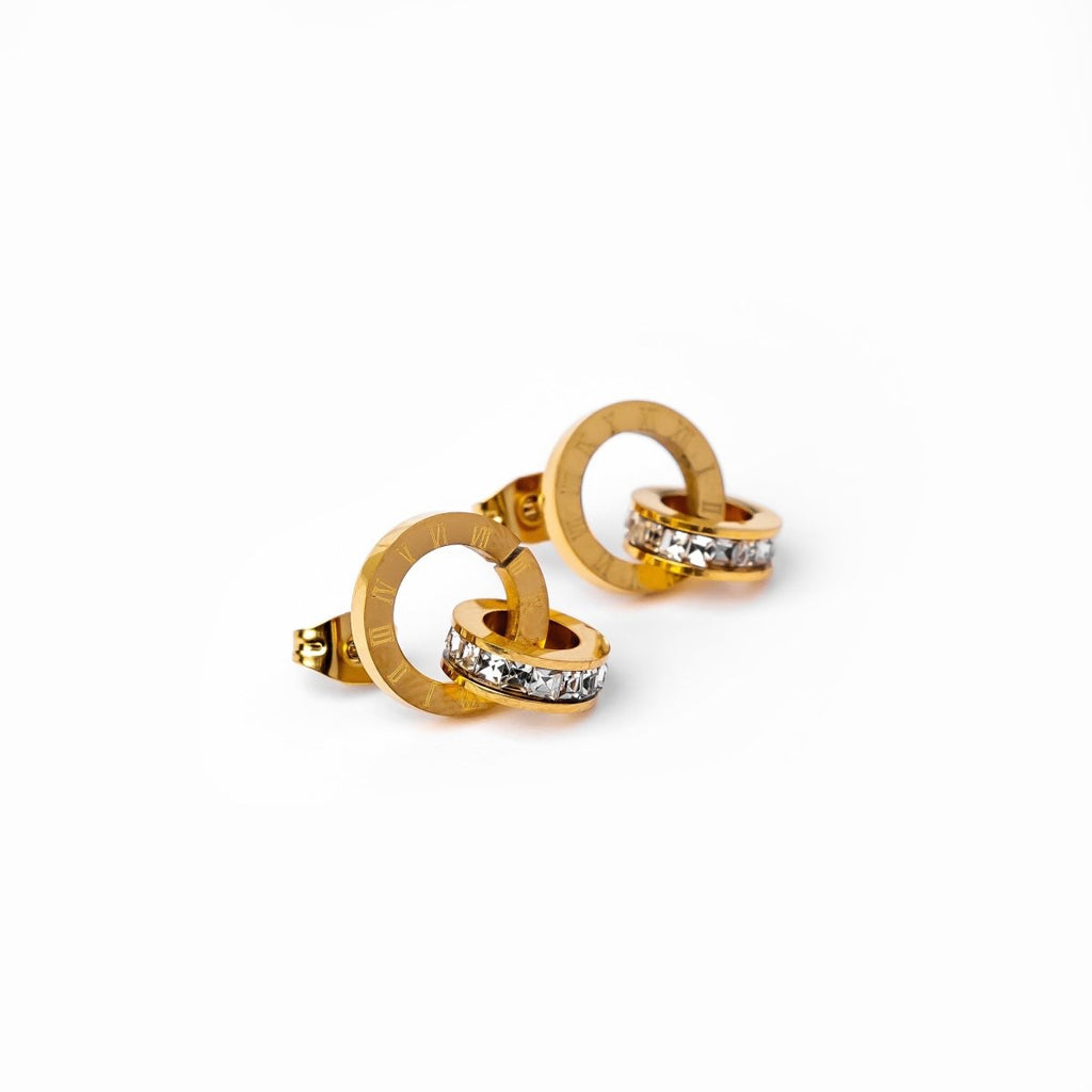 Imperial Stone Crystal Earrings — 18k Gold