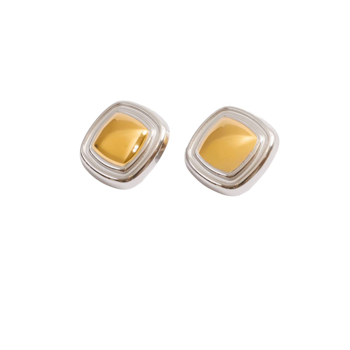 Square Lumière with Mix Banhos Gold & Earrings — Silver