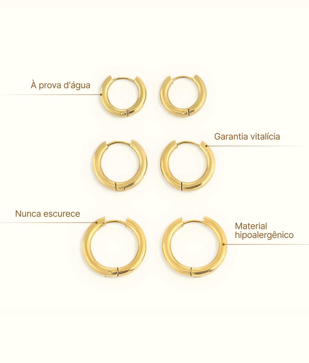 Trio Hoop Earrings — 18k Gold