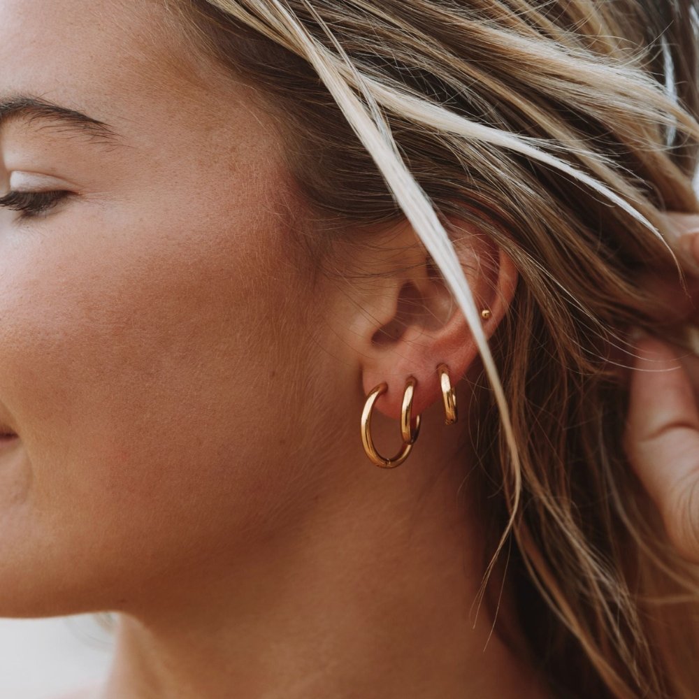 Trio Hoop Earrings — 18k Gold