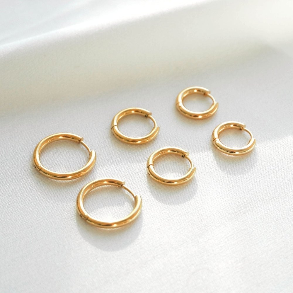 Trio Hoop Earrings — 18k Gold