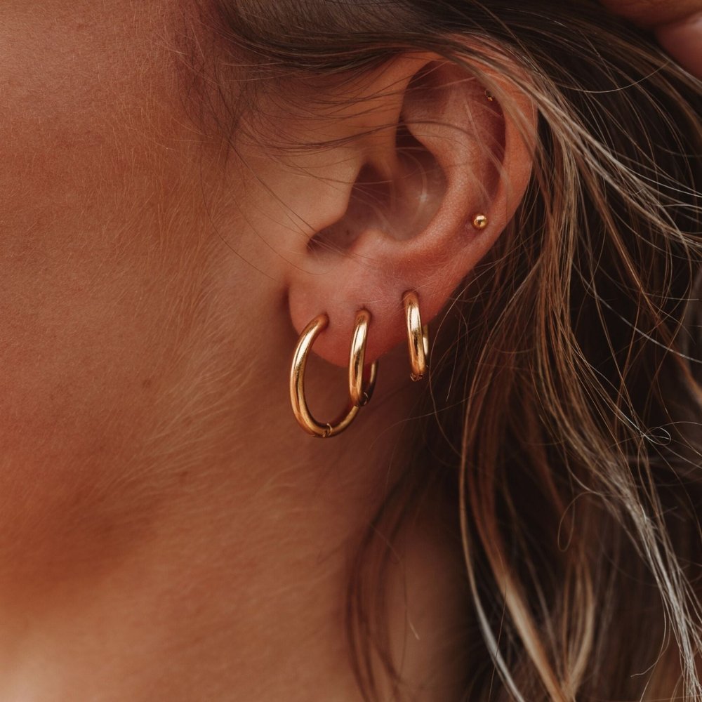 Trio Hoop Earrings — 18k Gold