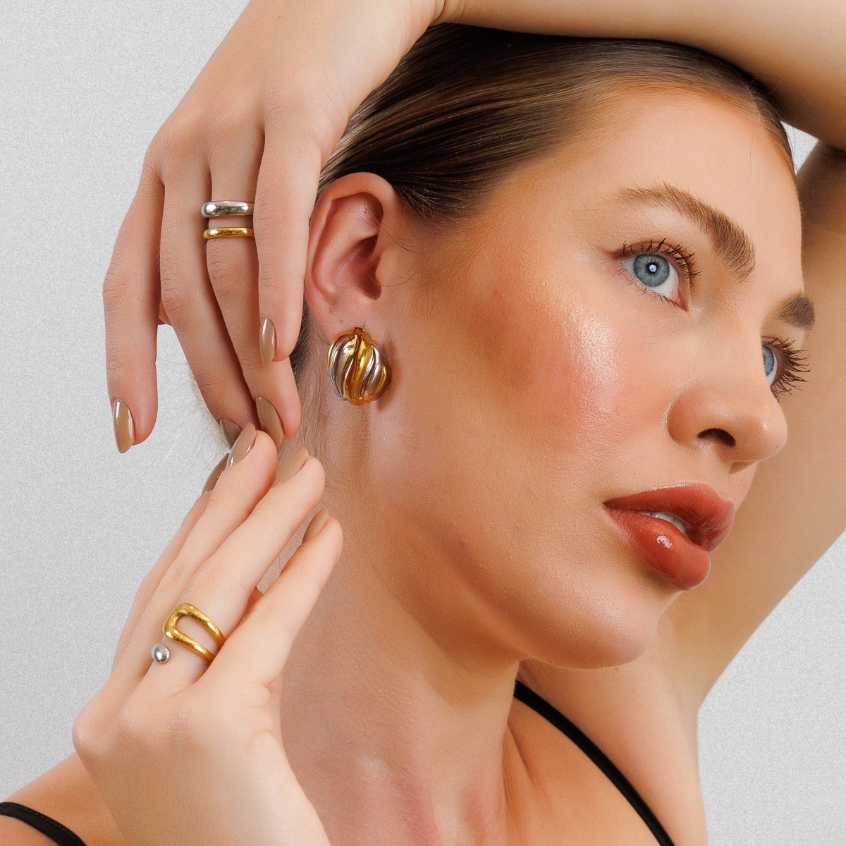 Twist Essence with Mix Banhos Gold & Earrings — Silver