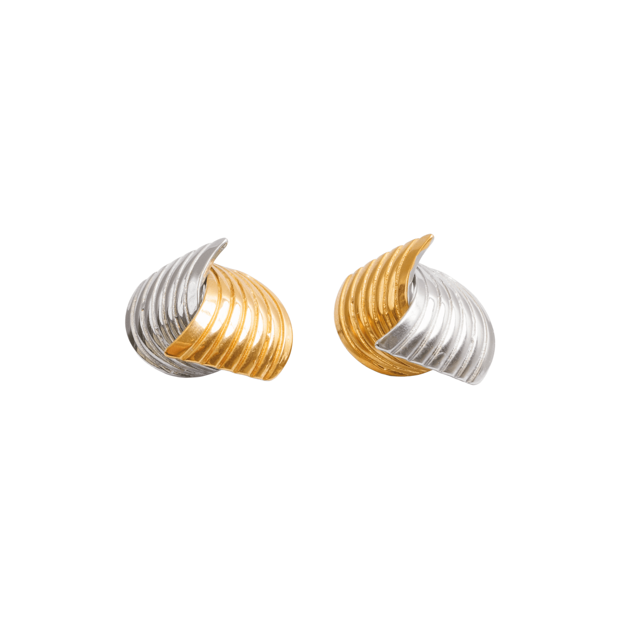 Wave Motion with Mix Banhos Gold & Earrings — Silver