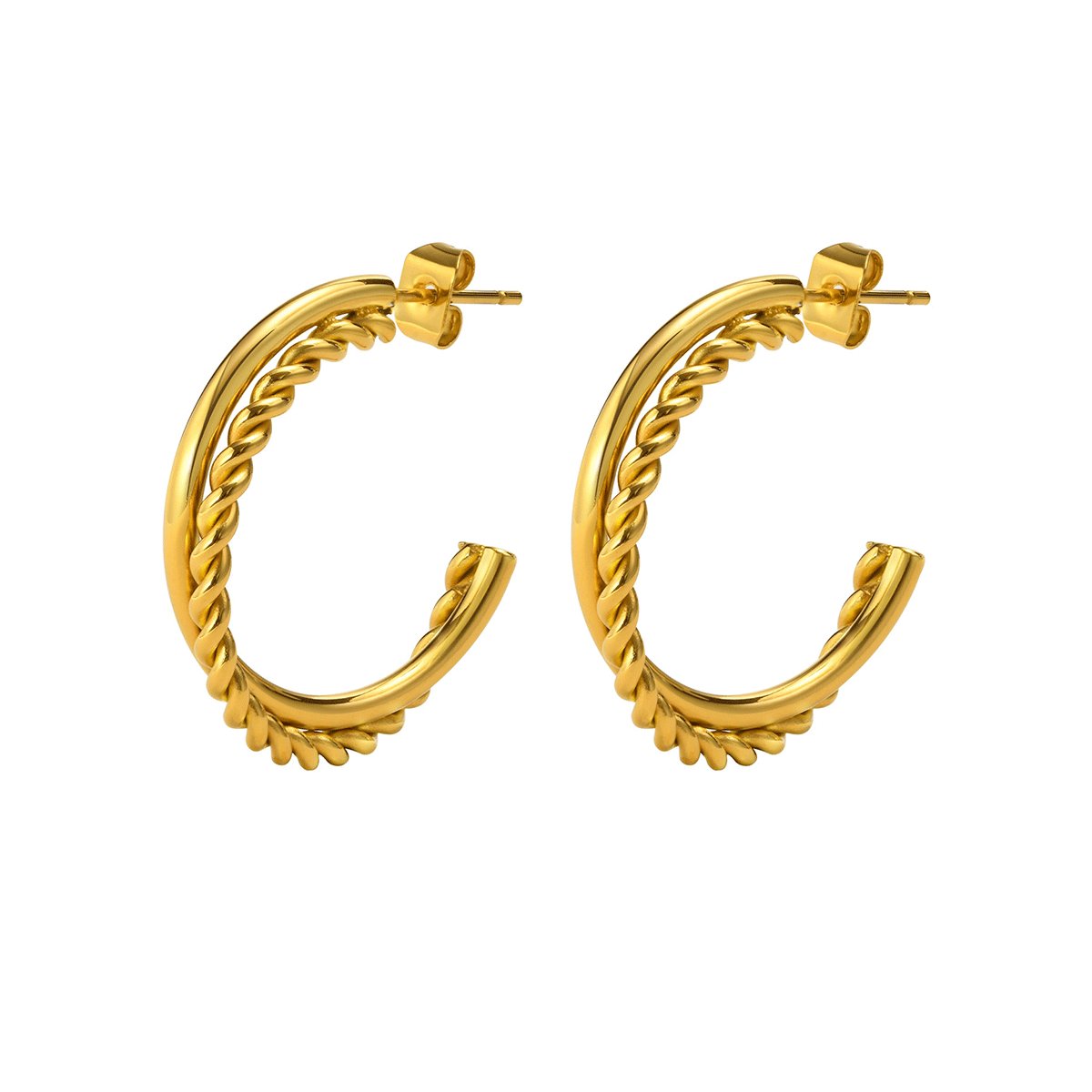 Hoop Madison Earrings — 18k Gold