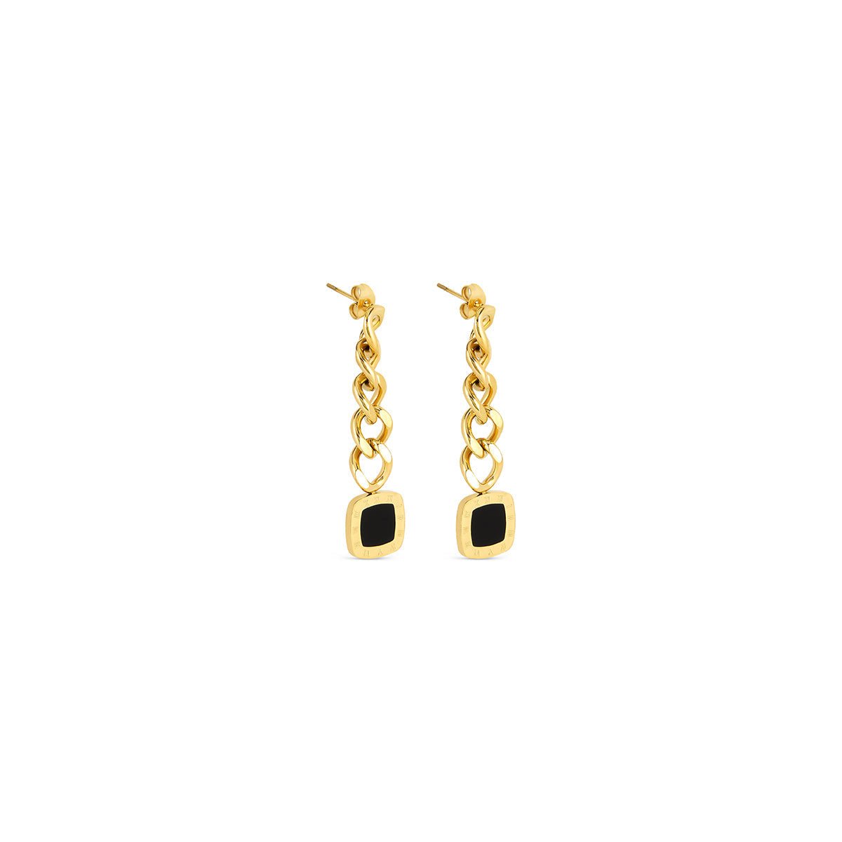 Lorenza Pendentes Onyx Earrings — 18k Gold