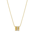 Triple Band Roman Numeral Necklace — 18k Gold