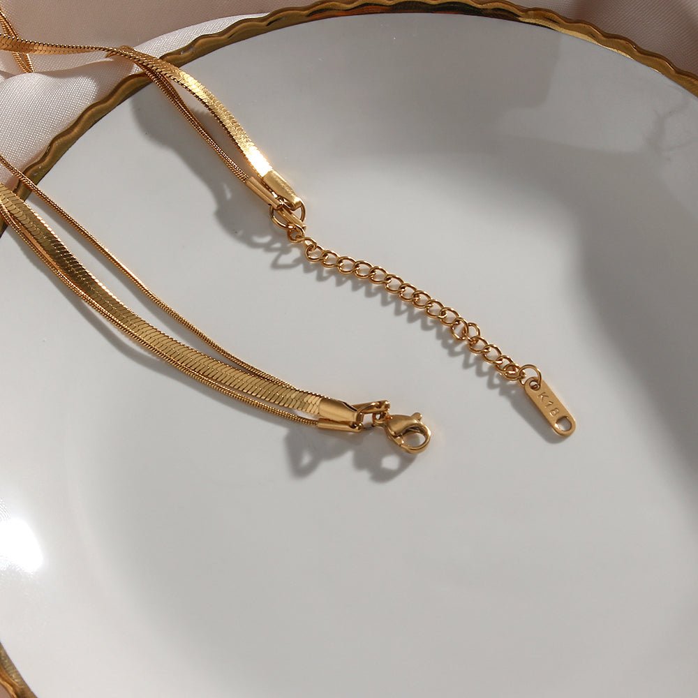 Celina Trio Layer Chain Necklace — 18k Gold
