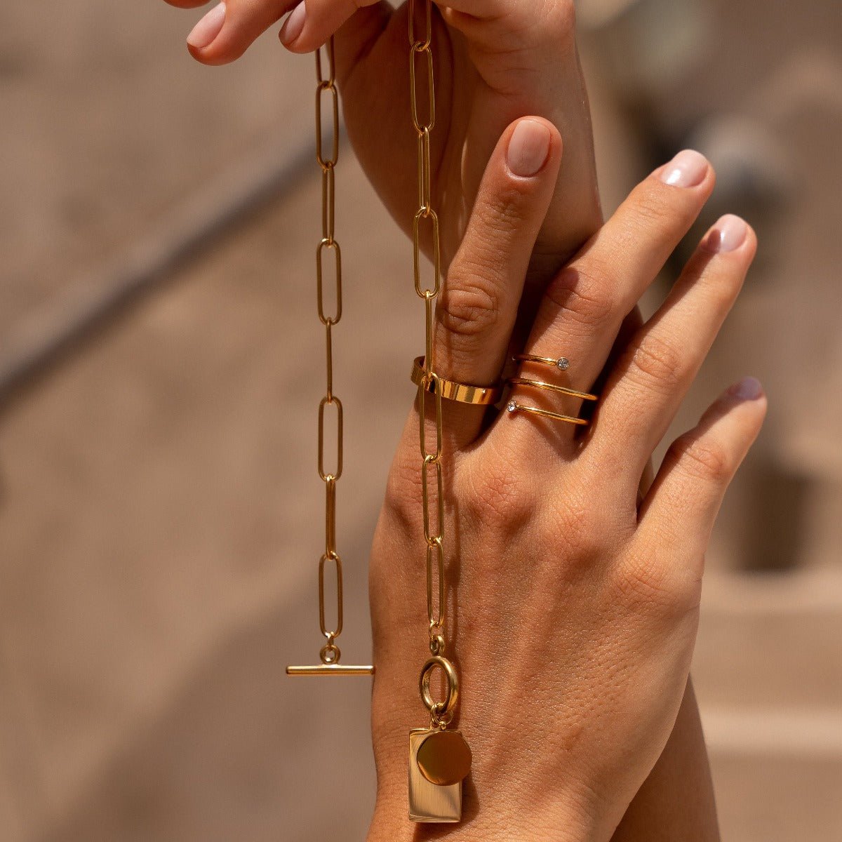 Geométrico Sleek Necklace — 18k Gold