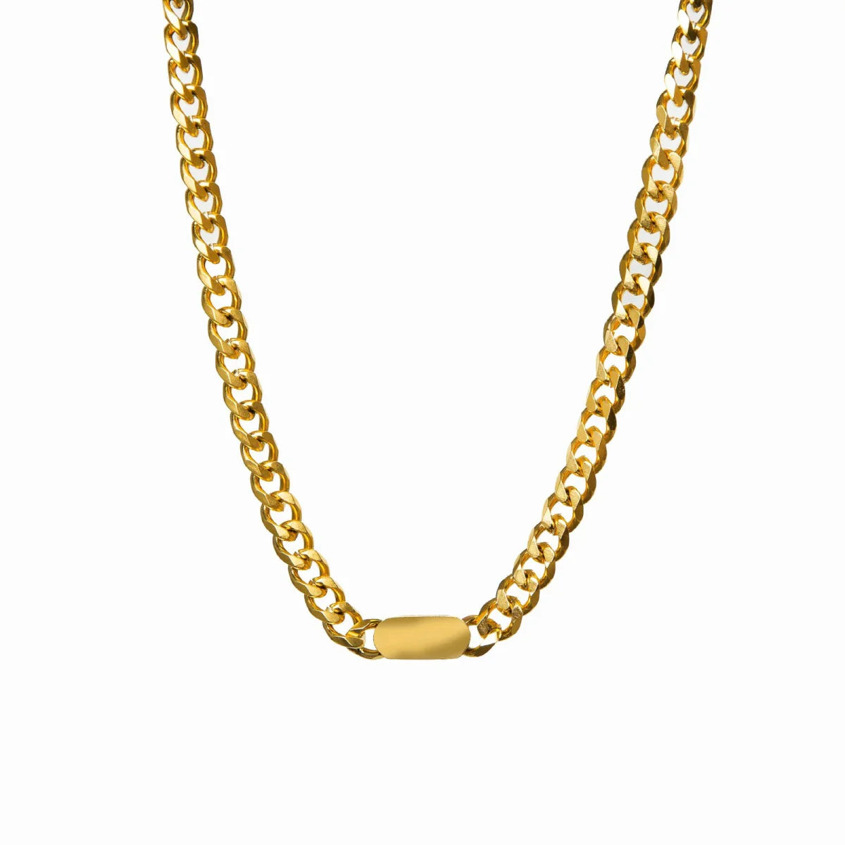 Retangular Minimalist Necklace — 18k Gold