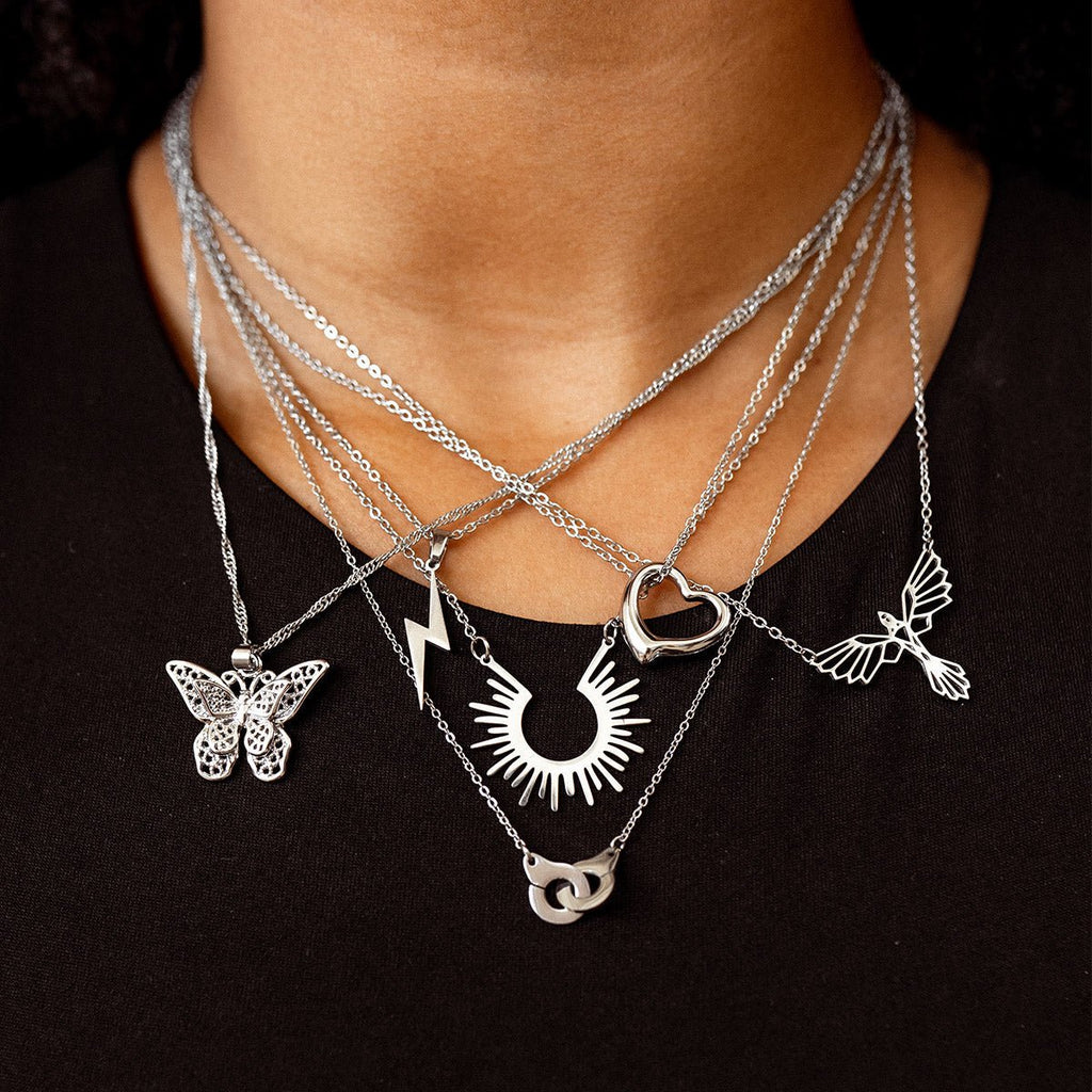 Energia Pendant Raio Necklace — Silver