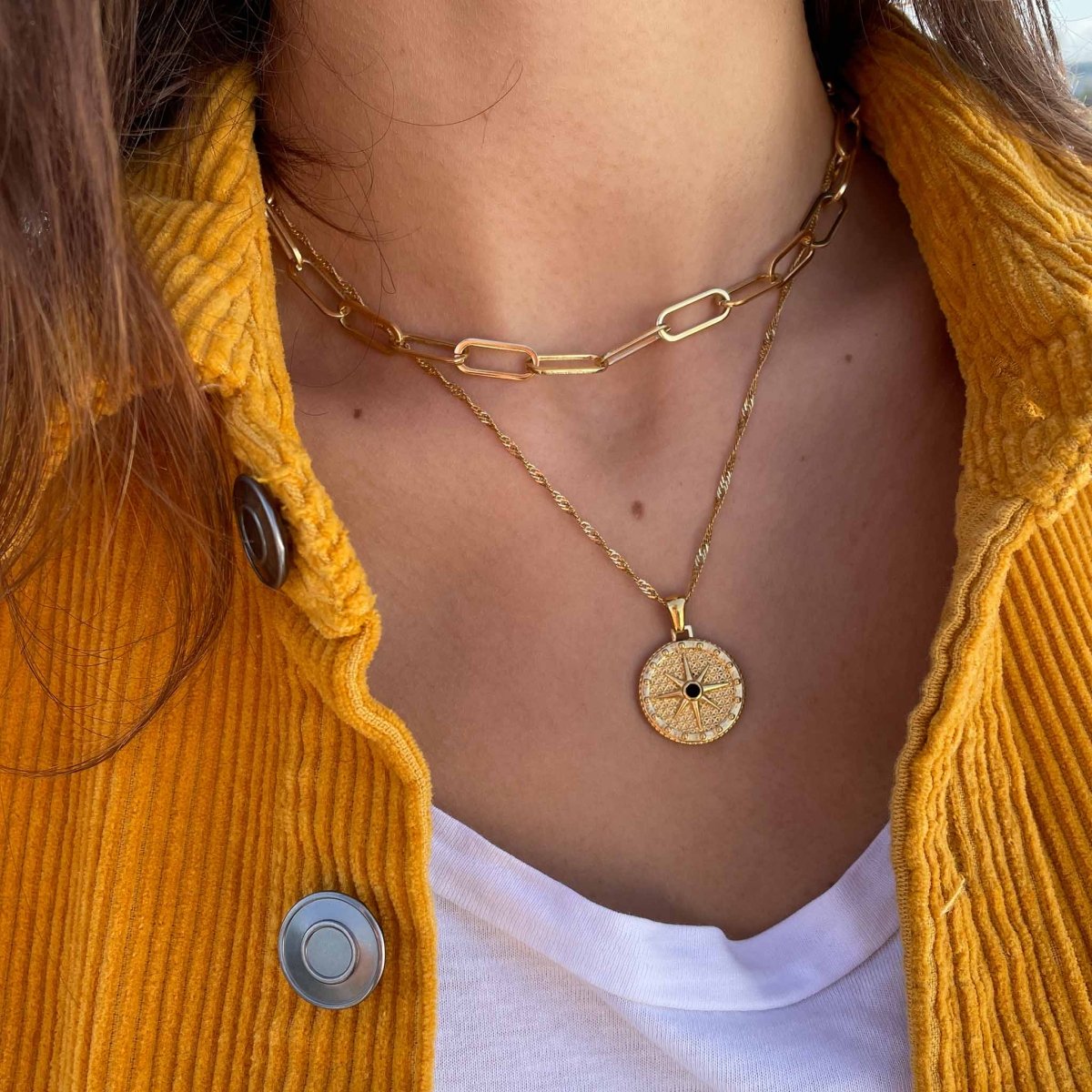 Compass Star Necklace — 18k Gold