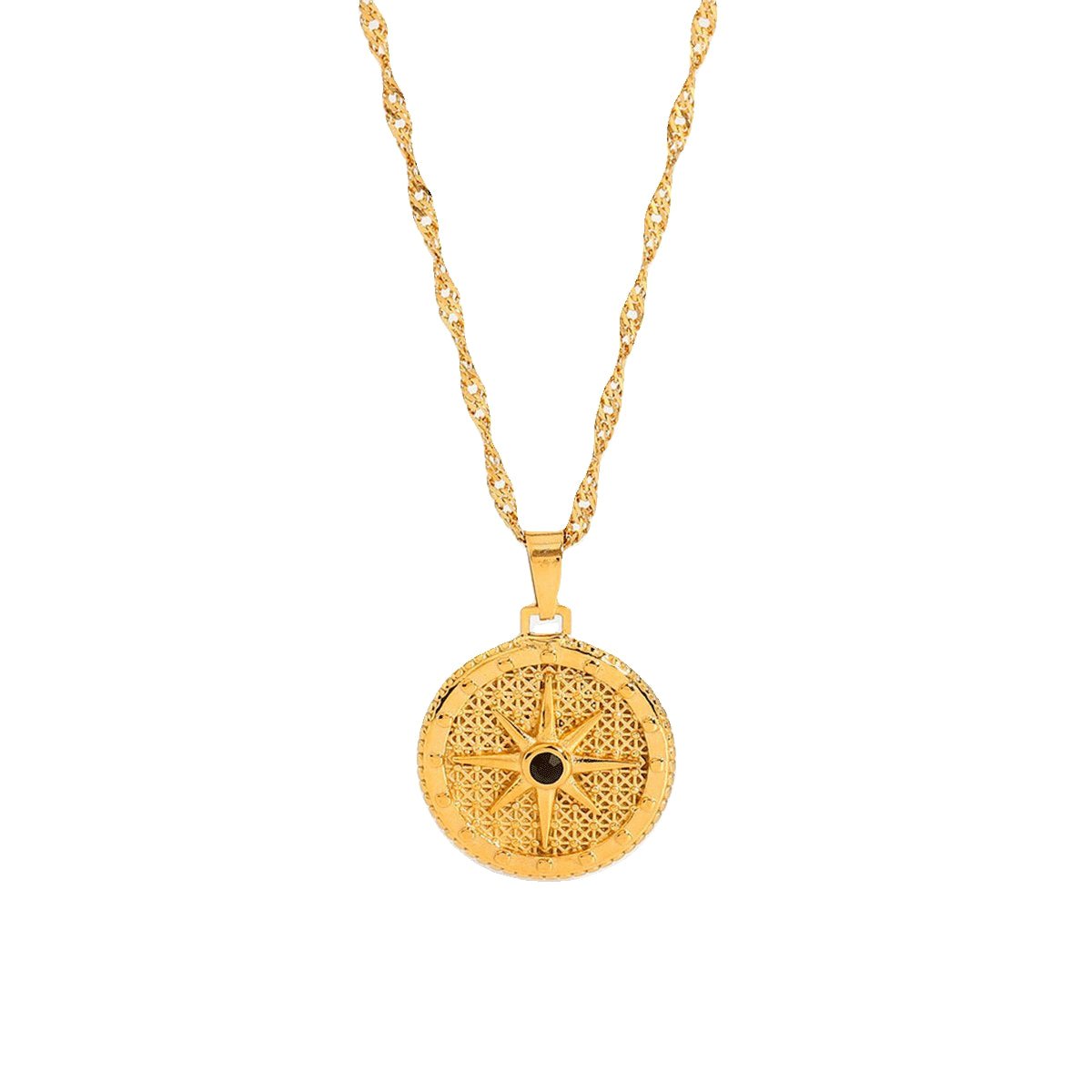 Compass Star Necklace — 18k Gold